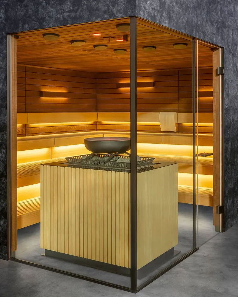 Stiklinė komercinė sauna su VITALITY BOOST